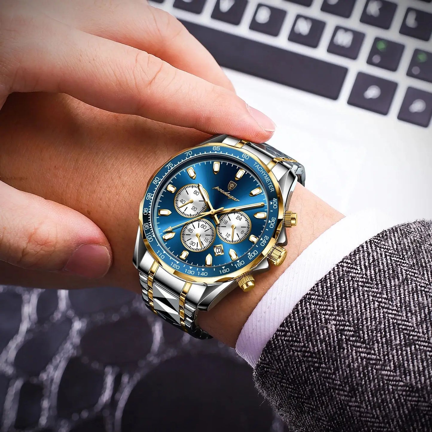 POEDAGAR Luxury Men's Quartz Sport Watch
