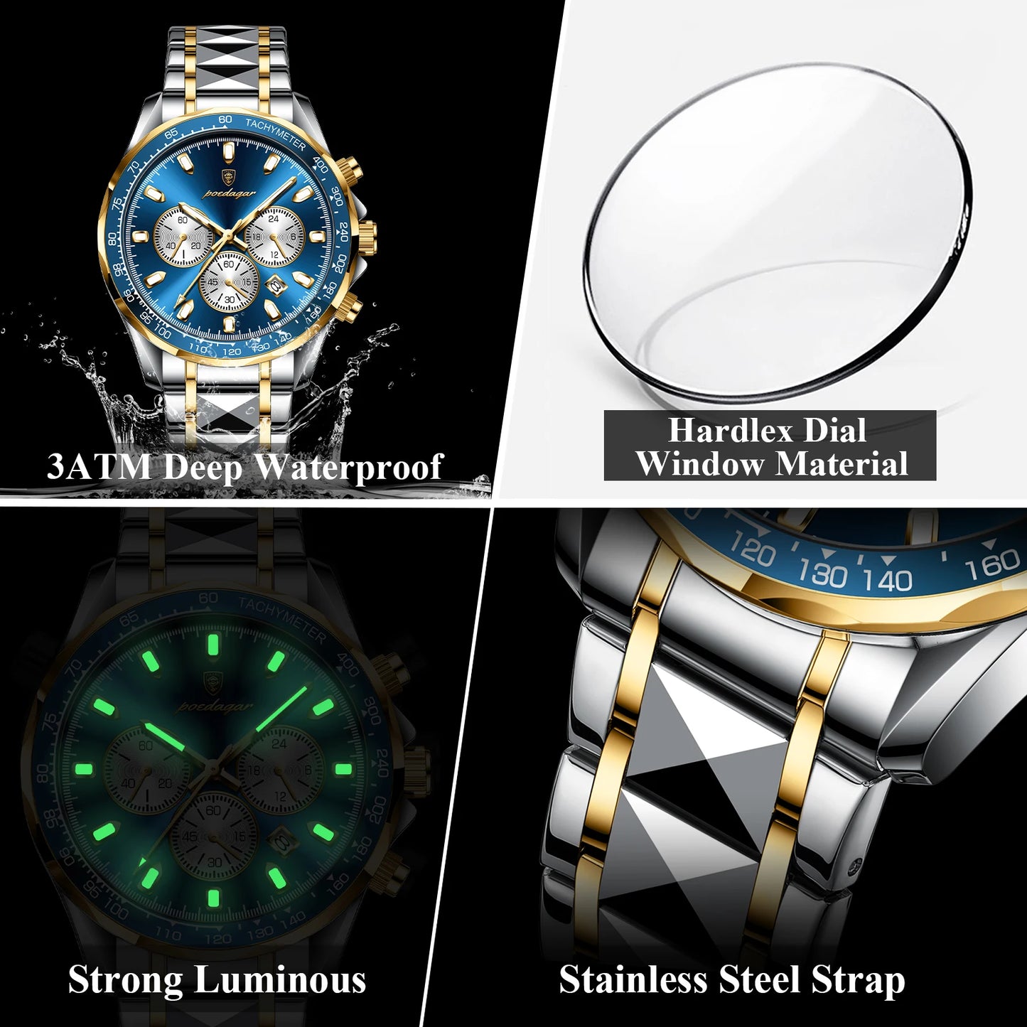 POEDAGAR Luxury Men's Quartz Sport Watch